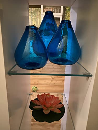 Maison Zoe Glasvasen Set aus Recycling-Glas Petite - türkis - klein - 100% Handmade - Blumenvase - Vase mundgeblasen - Dekovase für Einzelblumen - Bud Vase - Tischvase