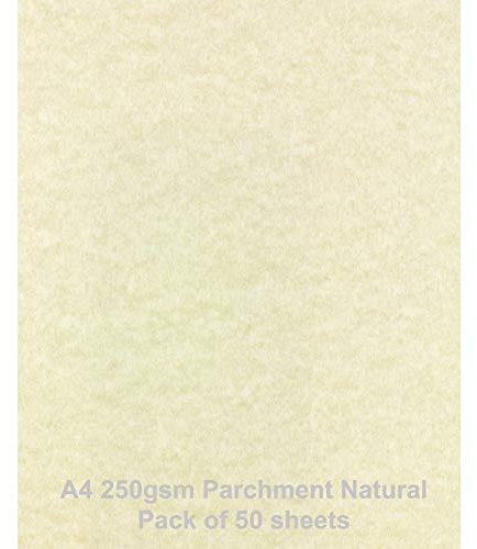 A4 250gsm Parchment Paper Natural, Pack of 50 Sheets by ARK