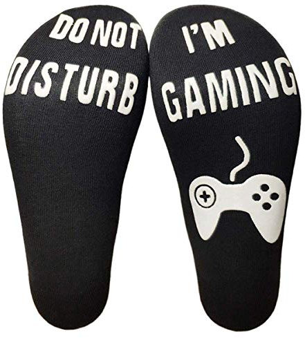 Do Not Disturb I'm Gaming Socks, Funny Gamer Socks Novelty Gifts for Teen Boys Mens Gamer Kids Sons Husbands Boyfriends