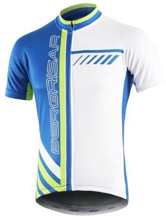 BERGRISAR Men's Cycling Jerseys Short Sleeves Bike Bicycle Shirt 002blue L