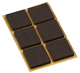 Metafranc Filz-Gleiter 32 x 32 mm - selbstklebend - braun - 6 Stück - Effektiver Schutz Ihrer Möbel & Stühle / Möbelgleiter-Set für empfindliche Böden / Stuhlgleiter / Bodengleiter / 645206