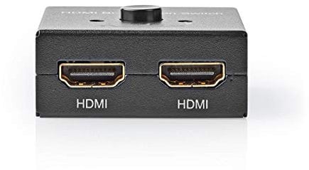 Commutateur HDMI T | 3 Ports | 1 entrée HDMIT / 2 entrées HDMIT | 1 Sortie HDMIT / 2 Sorties HDMIT | 4K @ 60Hz | 6 Gbps | Métal | Anthracite