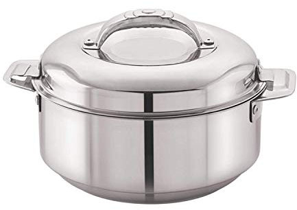 Cello Maxima Stainless Steel Double Walled Insulated Casserole, (Silver, 2000ml)