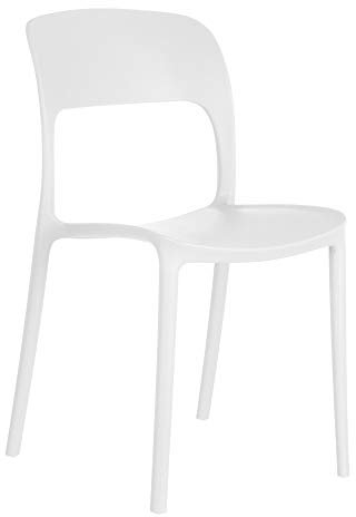 LOLAhome Silla de Comedor Blanca de Polipropileno de 43x43x83 cm