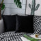 UPOPO 2er Set Samt Kissenbezug Dekorative Einfarbig Kissen Weich Kissenhülle Kissenbezüge Dekokissen Zierkissen Sofakissen für Sofa Couch Schlafzimmer Wohnzimmer mit Reißverschlüsse 45 X 45cm Schwarz