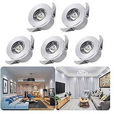 Mini LED Einbaustrahler Set,INHDBOX 5X 1W Kaltweiss LED Deckeneinbaustrahler Schwenkbar COB Deckenspots Aluminium LED LED Deckenspots für Weinschrank Schrank Küche Wohnzimmer