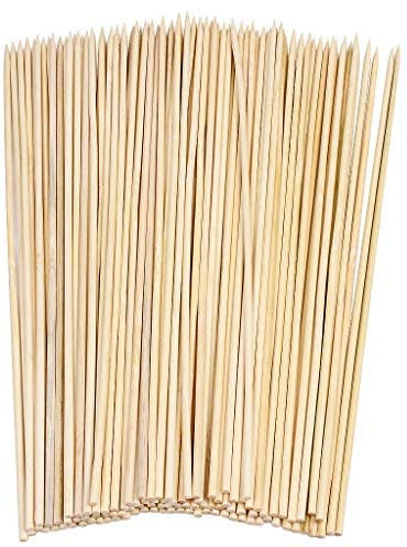 ZCDA Lot de 100 brochettes en bambou pour barbecue, brochettes, fruits, champignons, sandwichs, feux de camp, barbecues, buffets, fêtes - 25 cm