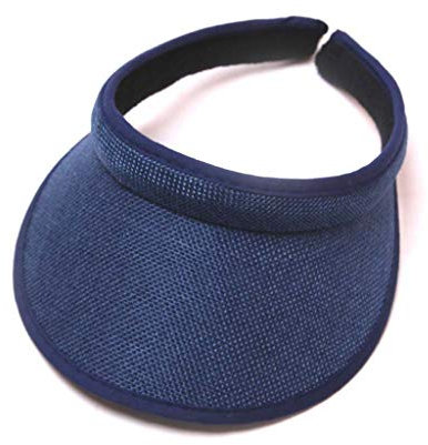 Polychrome Sun Visors for Women Men, Wicking UV Protection Sport Cap, Long Adjustable, Hat for Golf Cycling Fishing Tennis Running Jogging,Navy