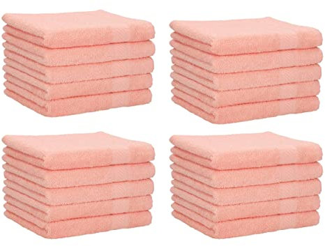 Betz 20 Stück Gästehandtücher Palermo 100% Baumwolle Größe 30x50 cm Farbe Apricot