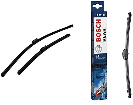 Bosch Wiper Blade Aerotwin A860S, Length: 600mm/475mm − Set of Front Wiper Blades & rear windscreen wiper A281H, length 280 mm - windscreen wiper for rear window || 1 piece