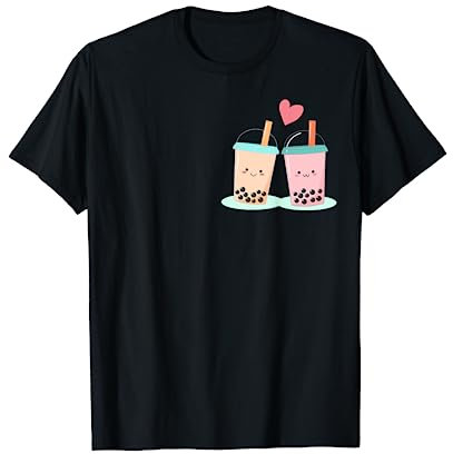 Adorable couple Kawaii Bubble Boba Milk Tea Lover T-Shirt