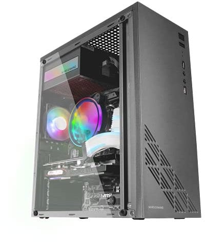 Mars Gaming MC100, Case ATX Gaming, Ventola FRGB 9 cm, Ventilazione Convect-Cool, Nero
