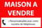 Panneau Personnalisable Maison À VENDRE Immobilier 600 x 400mm (Avec oeillets, Rouge)