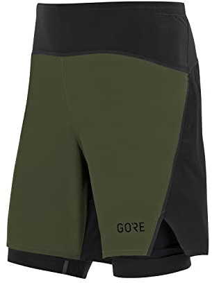 GORE WEAR Herren R7 2in1 Shorts, Utility Green/Black, S Slim EU