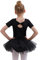 Tancefair Kinder Ballettbekleidung Mädchen Ballettkleid Baumwolle Kurzarm Balletttrikot Ballettanzug Tanzkleid Tanzbody mit Rock Tütü