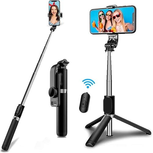 For Samsung S25 Edge/S25/S25 Plus/S25 Ultra/S24 FE/S24/S24+/S24 Ultra/S23/S23 Ultra Selfie Stick Tripod, 3 in 1 Bluetooth Selfie Stick Tripod Extendable and Portable Selfie Stick with Wireless Remote
