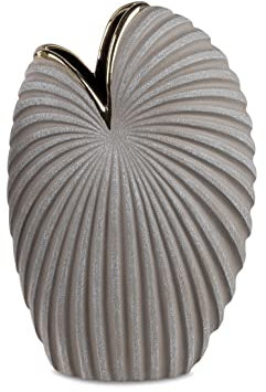Dekoratives Dekogefäß Blumenvase Dekovase Vase 30cm Sand-Gold - ohne Deko