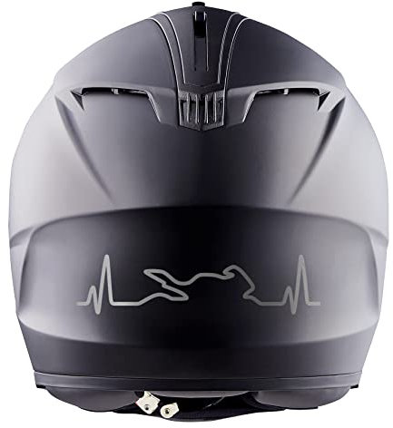Finest Folia Aufkleber Herzschlag Bike 2 Stück je 12,2x3cm Sticker für Motorrad Auto Motorradhelm Motorradaufkleber Kfz Zubehör selbstklebend K158 (Silber)