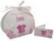 PV Grafik® 24+24 Bomboniere Nascita Bimba – Scatoline Portaconfetti Rosa con Bigliettini Personalizzati e Nastrino – Scatole Confetti per Battesimo Bambina e Baby Shower (Tunna34)