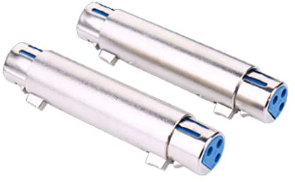 Alnicov 2PCS XLR 3 pin femmina a femmina accoppiatore adattatore per cavo per microfono audio ecc