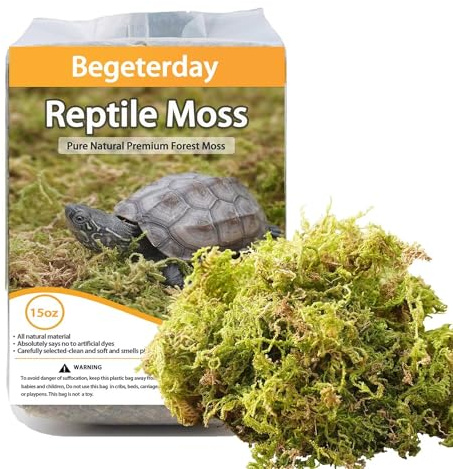 Begeterday 430g Pure Natural Reptile Moss for Humidity, Great for Snakes, Turtle and Other Reptiles, Good for Terrariums for Reptiles & Amphibians