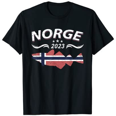 Norwegen Angeln 2023 Angelbekleidung Dorsch Norge Flagge T-Shirt