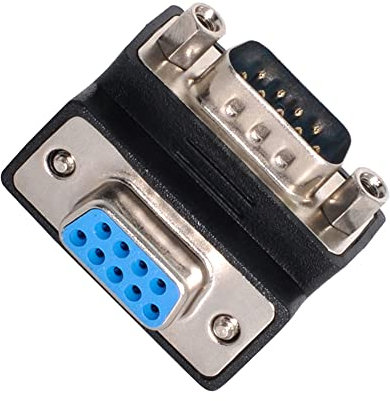cablecc 90 Grad nach unten abgewinkelter DB9P-Stecker auf D-Sub-RS232-9-Pin-Verlängerungsadapter
