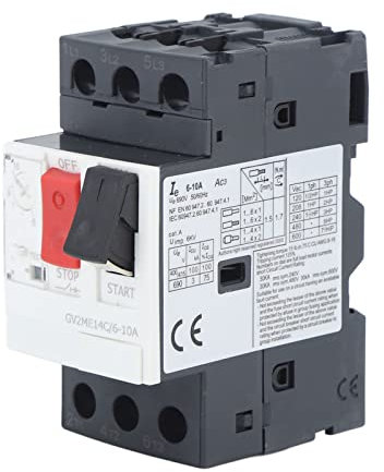 Disjoncteur Moteur AC690V Protection contre les Courts-circuits contre les Surcharges Disjoncteur de Protection Moteur avec Montage sur Rail de Guidage de 35 Mm (GV2-ME10C 4-6.3A)
