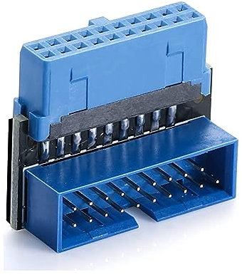 CABLEPELADO Adaptador USB 3.0 acodado para Placa Base, Conector USB Angular para Placa Base, Adaptador en Angulo USB para Placa Base, 20 Pines, Velocidad de hasta 5 Gbit/s, Angulo hacia Arriba