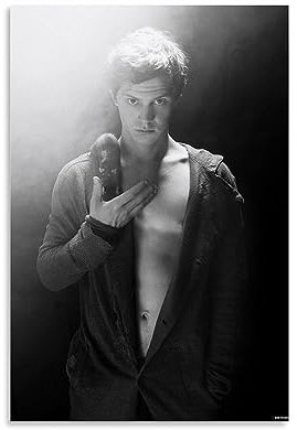OqcEha Evan Peters Retro-Poster mit Sternen auf Leinwand, Wandkunst, Rollbild, Druck, Wohnzimmer, Wände, Dekoration, Häuser, 30 x 45 cm