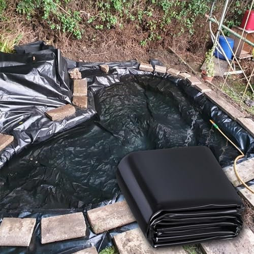 JEDAL Teichplane HDPE Teichfolie 3x3m 4x5m 5x8m 6x12m 8x10m 10x12m 12x15m Teichmembran Schwarz Dichtungsfolie Für Schwimmteich Koiteich Bachläufe Wasserfälle (Color : schwarz, Size : 7×7m)