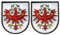 Set mit zwei Wappen von Tirol, zum Aufbügeln auf der Rückseite, bestickt