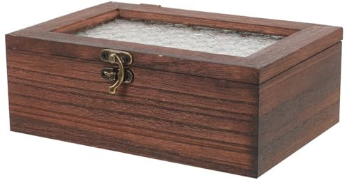 Cabilock Holz Schmuckkästchen Schmuckschatulle Vintage Schmuckdose Holzbox Hochzeit Schmuckbox Retro Ringschachtel Rustikale Ringbox Geschenkbox Schmuck Aufbewahrungsbox Geschenke