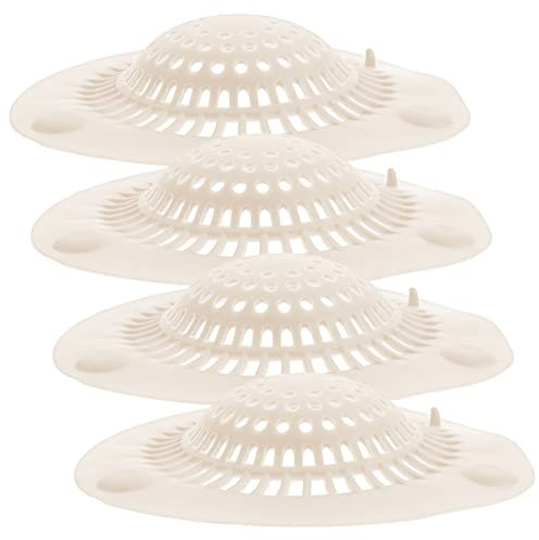Veemoon 4pièces Lot De Filtres De Sol Silicone Avec Ventouse Anti-cheveux Pour Drain De Cuisine Et Salle De Bain Tamis Pratique Pour Évier Et Bonde Résistant Odeur