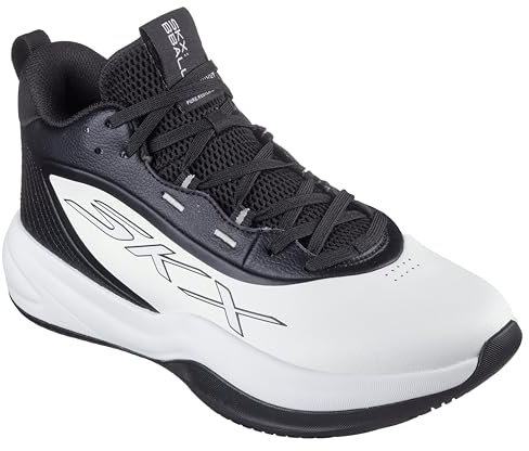 Skechers Men's Basketball Skx League Sneaker, Weiß/Schwarz, 45 EU