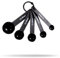 GymBeam Set di Misurini da Cucina, Misurini da 1,25 ml, 2,5 ml, 7,5 ml e 15 ml, Misurini in Polipropilene Resistenti, Ideali per Polveri e Integratori, Colore Nero con Logo GymBeam