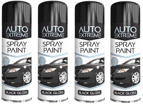 SDMAX All Purpose Black Gloss Spray Paint, Gloss Finish, Suitable for Wood, Metal, Plastic, and, Glass Surface, Easy and Quick Spraying, Interior and Exterior Usage, 250ML (4 Pcs)