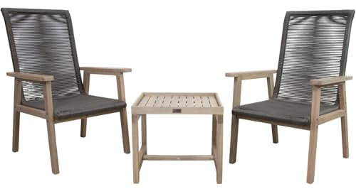 osoltus Balkonset Akazienholz Gartenmöbel 2 Gartenstühle Beistelltisch 3tlg. mit abnehmbaren Tablett