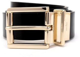 kate spade new york Wendbarer Damengürtel, 3,2 cm, schwarz/goldfarben, S