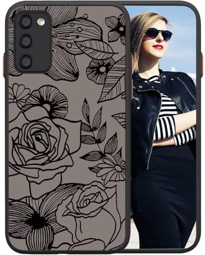 POUHYE Handyhülle für Samsung Galaxy A41 5G Hülle, Weiche Silikon Stoßfeste Schutzhülle Case, Matte durchsichtige Anti-Kratzer PC Rückseite Volle Kamera Schutzabdeckung 3D Rose Muster Print Design