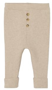 Vertbaudet Mitwachsende Baby Strickleggings beige meliert 68