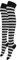 Alanna Jones Women Ladies Girls Stripe Cotton Rich Over the Knee High Socks Stripe Thigh Socks Leg Warmer for Casual Daily Wear UK Size 4-6.5 (Black White)