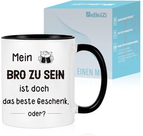 Tassen für Beste Bro mit den Mein Bro zu sein, ist doch das beste Geschenk?, Kaffeetassen Weihnachtsgeschenke für Männer, Becher für Geburtstag, Weihnachtsges Chenke, 330ml