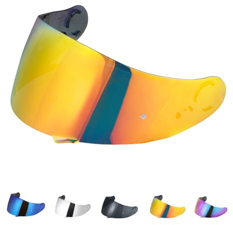Motorradhelm Visier für SHOEI GT Air Neotec CNS-1 TC-5 TC-9 GT Air 2,Helmvisier Motorrad Windschutz Helm Objektiv Visier Vollgesichts,Helmvisiere Zubehör Ersatz(Rot)