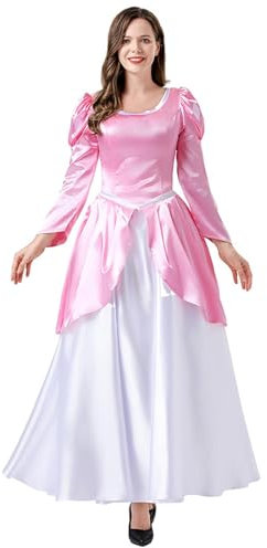 Cexiakong Ariel Outfit für Damen Meerjungfrauen Prinzessinnenkleid Halloween Party Geburtstag Verkleiden für Damen 2024 Meerjungfrauen Film Weihnachten Santa Claus