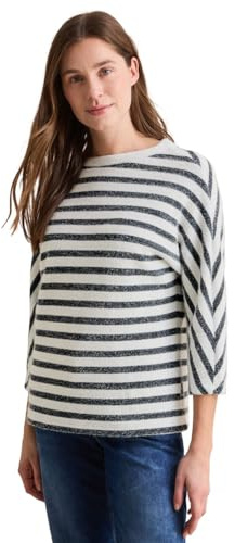 Damen Gestreiftes Federgarn Shirt