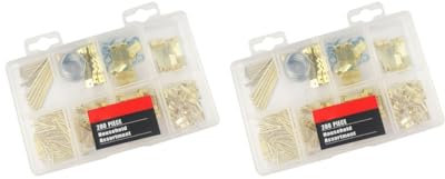 Juego de 200 marcos de fotos para colgar en la pared, ganchos de metal para colgar en la pared, kit de ganchos de clavos