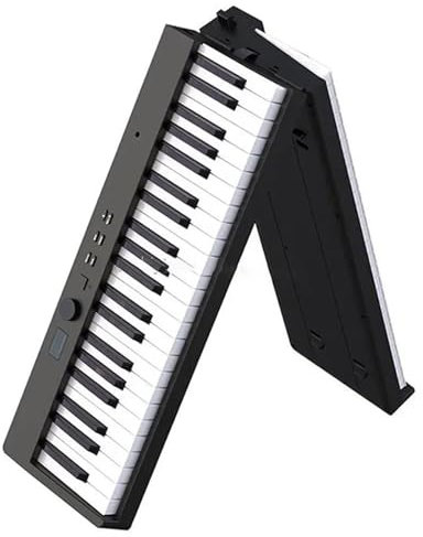LJERFSW Tastiera Digitale per Principianti Pianoforte da Viaggio 88 Tasti Portatile Pieghevole Tastiera Elettronica Professionale(BK)