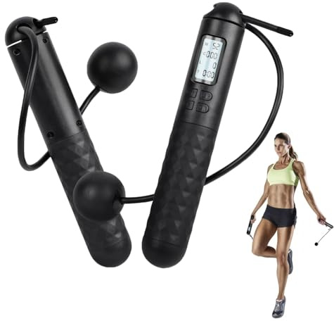Ropeless Skipping Rope for Adults, Cordless Skipping Ropes with Counter, Adults Jumping Rope with Counter, Gravity Ball Jump Rope for Women Men,Fitness,Exercise,Home Portable Workout Equipmen