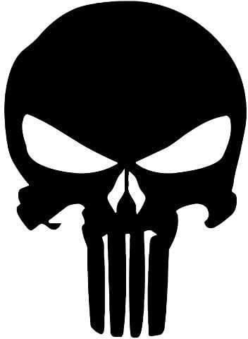 WANDKIND Punisher Aufkleber Auto Sticker Autosticker Autoaufkleber Decal War Zone Totenkopf Skull (10 x 14 cm, Schwarz)